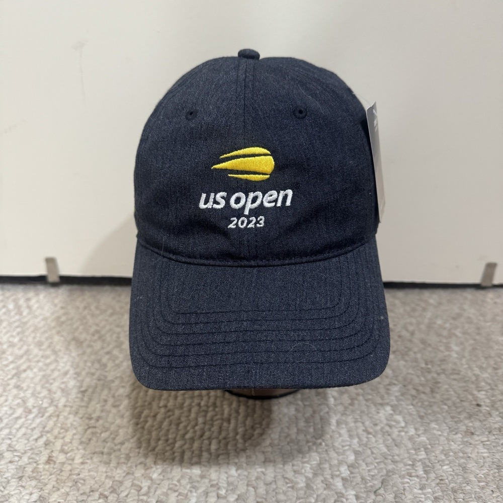 2023 US Open Tennis Ahead Strapback Golf Hat Cap Black Deloitte Embroidered NWT